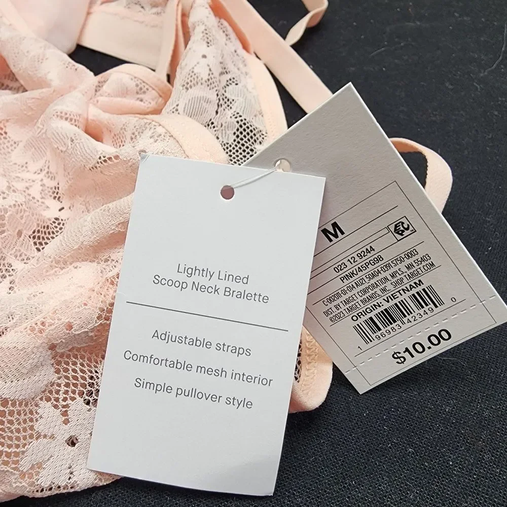 NWT Auden Lightly Lined Scoop Neck Bralette